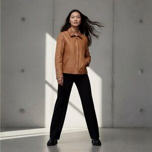 Jil Sander Vintage Tan Leather Jacket – Made in Italy – Fits Like Medium